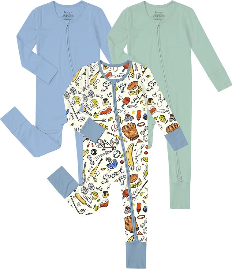 Jimonda Unisex Baby Zipper Footies Pajamas 3-Pack by JimondaBaby