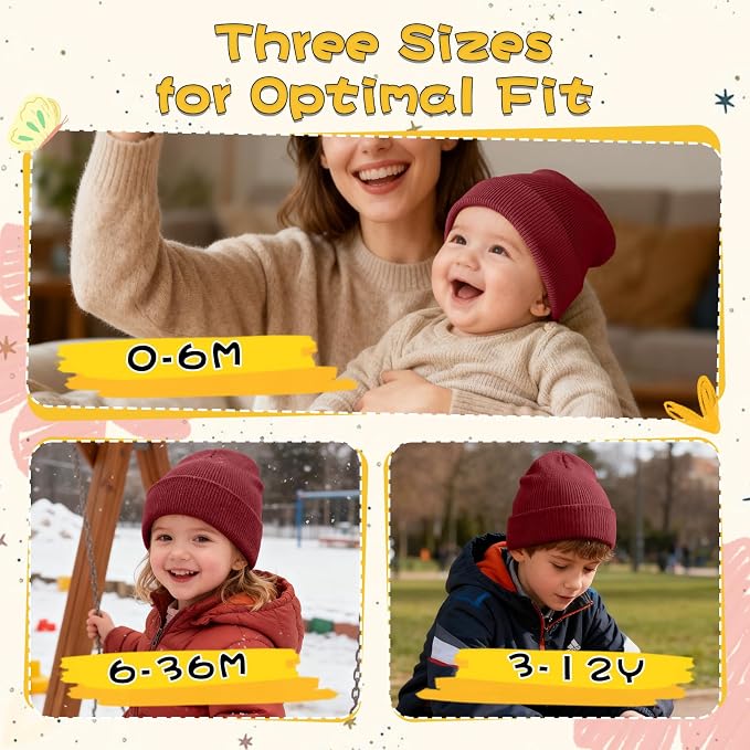 ZOORON Toddler Beanie Baby Kids Beanies Warm Winter Hat Knit Skull Cap - Image 2