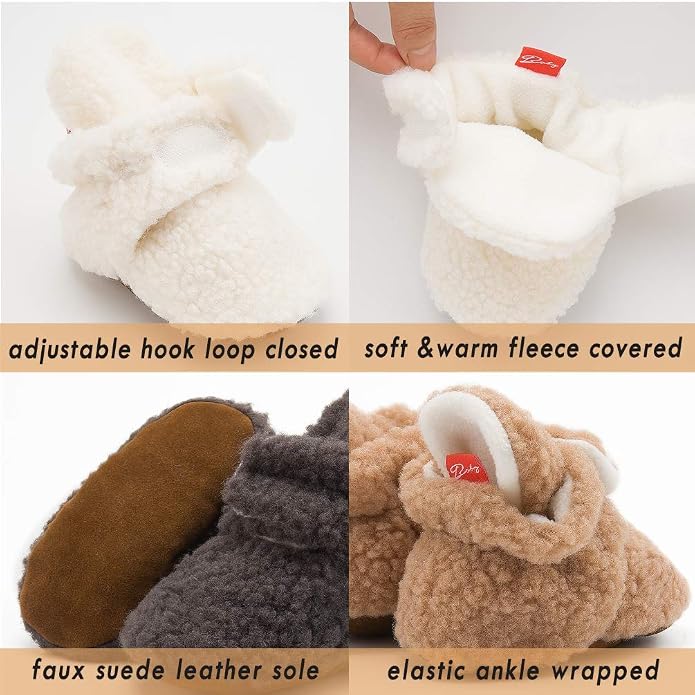 Sawimlgy Newborn Infant Baby Girl Boy Cotton Booties Stay On Sock Slippers Soft - Image 5