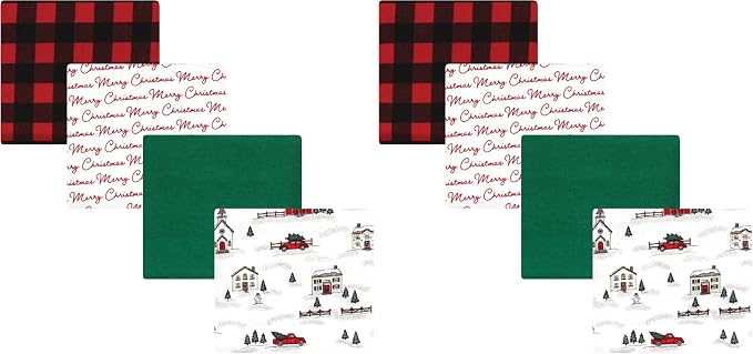 Hudson Baby Unisex Baby Cotton Flannel Receiving Blankets, Christmas Scene by HudsonBaby