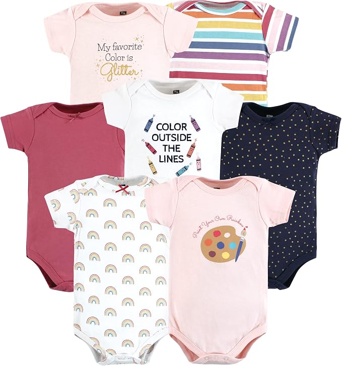 Hudson Baby Baby Girls' Cotton Bodysuits 7-pack by HudsonBaby