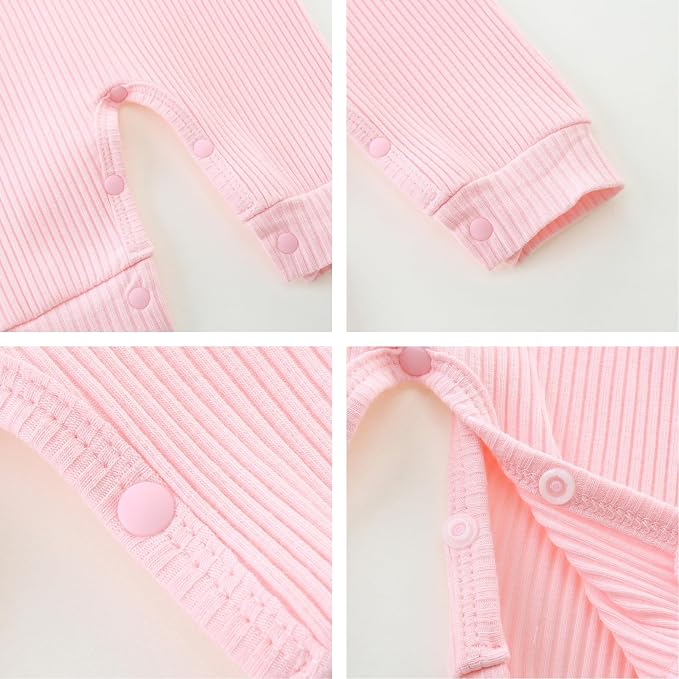 Baby Romper with Baby Mittens & Newborn Hats Footless Long Sleeve - Image 5