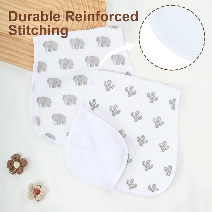 Baby Burp Cloths 8-Pack, Waterproof Burping Cloths, 4-Layer Super Absorbent & - Image 4
