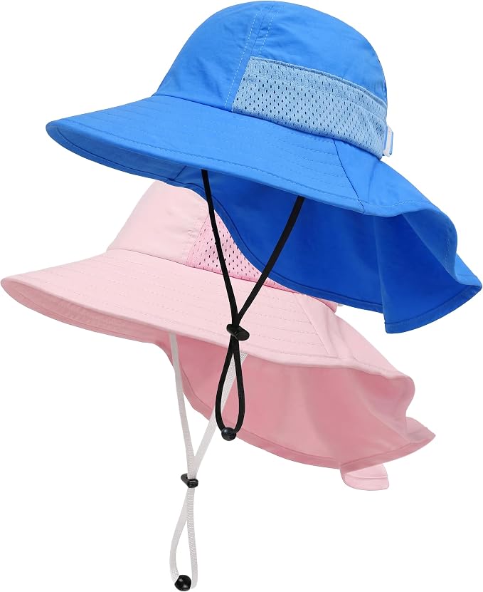 Toddler Baby Sun Hat Kids Summer Beach Essentials Adjustable Beach Hats by HONGTEYA