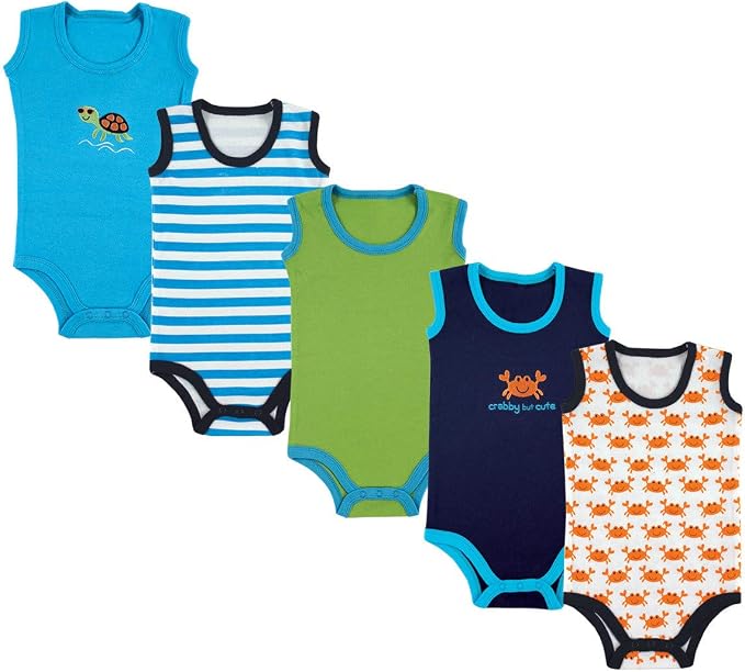 Luvable Friends Unisex Baby Cotton Sleeveless Bodysuits - Image 2
