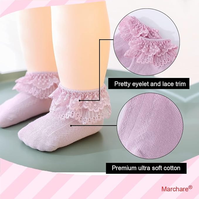 Marchare Baby Lace Socks 3 Pack - Image 4