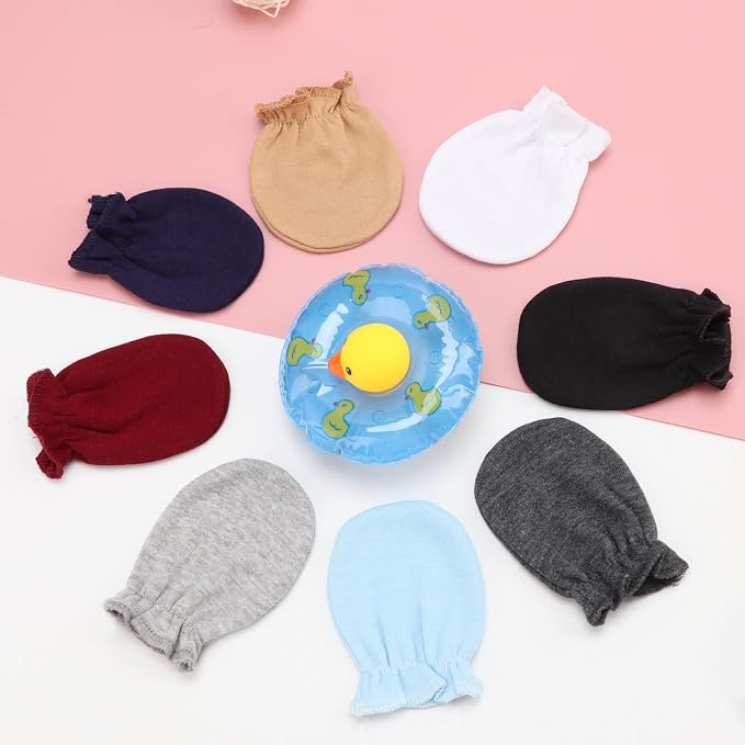 BQUBO Newborn Infant Toddler Mittens No Scratch Cotton Elastic Wrist Gloves - Image 2