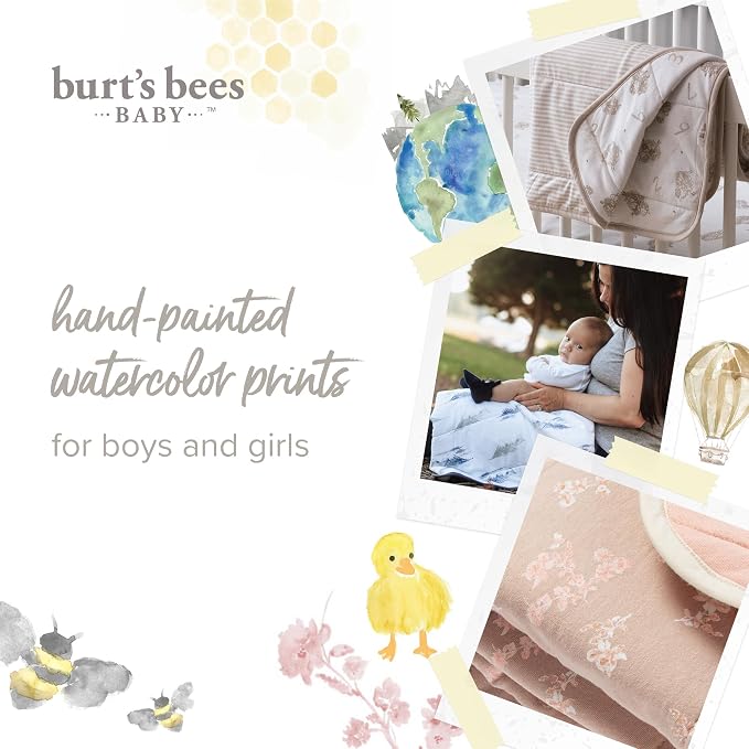 Burt's Bees Baby Organic Cotton Infant Reversible Blanket, Nursery Bedding | - Image 8
