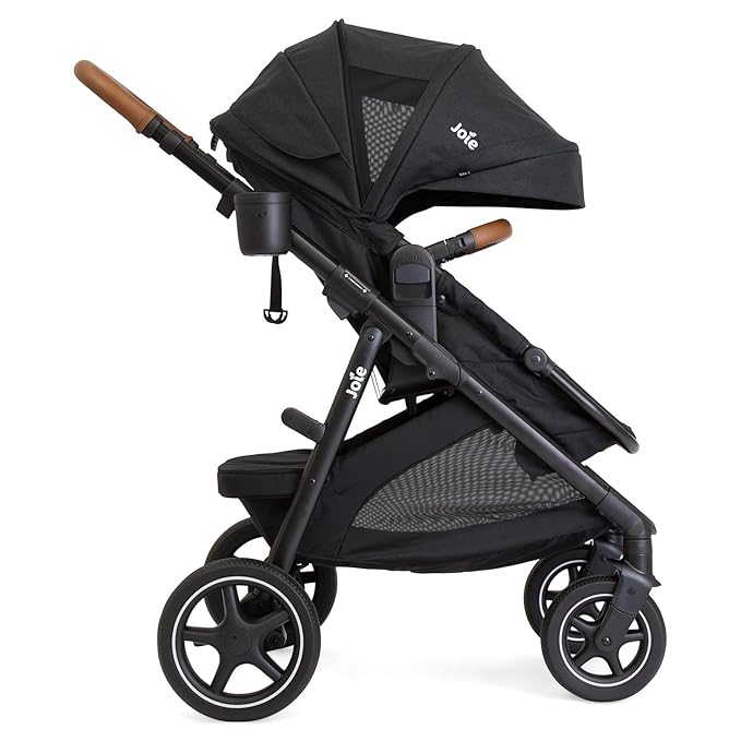 Joie Baby, Ginger LX 4-in1 Stroller + Joie Baby Mint Latch Car Seat (Shale Dark)