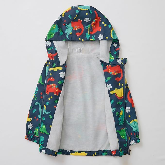 FYMNSI Toddler Baby Boys Girls Hooded Jacket Windbreaker Lightweight Dinosaur - Image 4