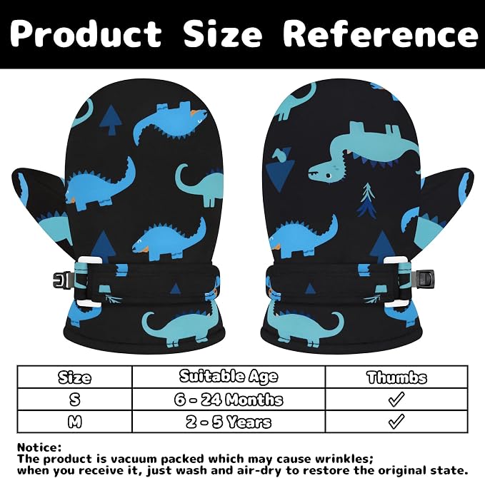 Olreco Baby Toddler Mittens Waterproof Infant Baby Winter Mittens Toddler Snow - Image 6
