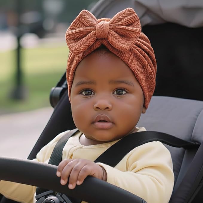 BQUBO Baby Turban Hats and Mittens Set Newborn Infant Hospital Hats Caps - Image 2