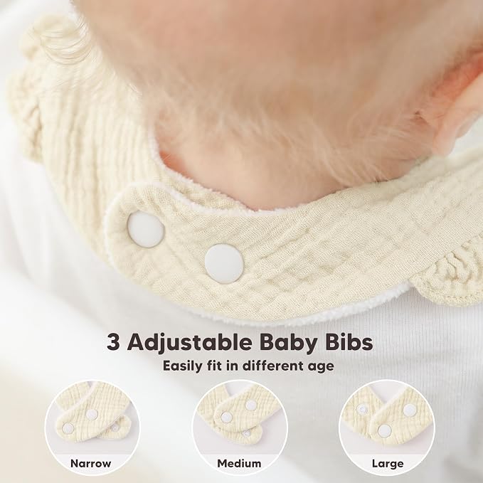 Bearmoss 8 Pack Muslin Baby Bibs - Image 5