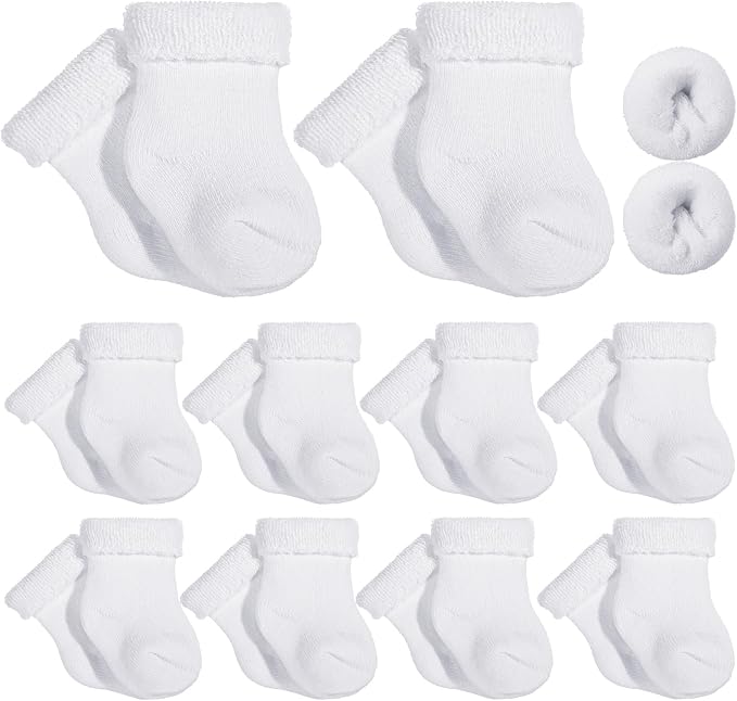 Twistover 10 Pairs Preemie Cotton Turn Cuff Socks by Twistover