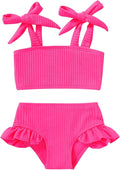 YOUNGER TREE Toddler Girls Two Pieces Swimsuit Color Block Stripe Swimwear Summer Beach Bathing Suit 18M-5T