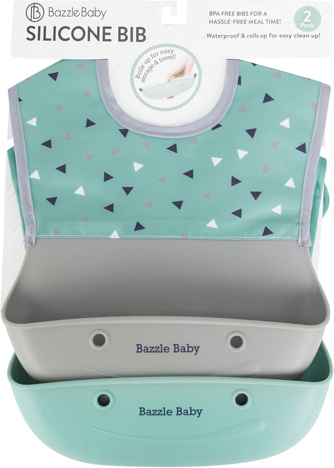 Bazzle Baby Silicone Bibs with Food Catcher - Image 9