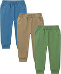 GFQLONG 2/3 Pack Toddler Pants Sweatpants Boys Cotton Joggers, Athletic Pull on Sweat Pants with Pockets for Kids Clothes