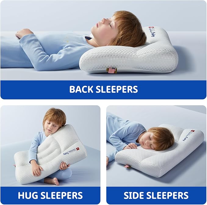 Toddler Pillow with Pillowcase, Breathable & Cozy Machine Washable Kids Pillow with Pillowcase, 21.6x13.8 Ergonomic Children Pillow for Boys and Girls Aged 6-12 (Farm, Height 3)