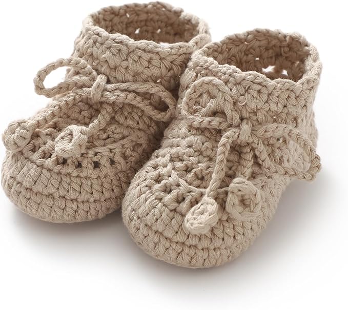 Hadetoto Baby Booties Hand Crochet Knit Cotton Bootie | Soft, Newborn First by Hadetoto