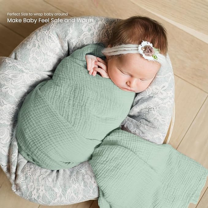 lulumoon Muslin Swaddle Blanket Baby: Cotton Receiving Wrap - Image 2