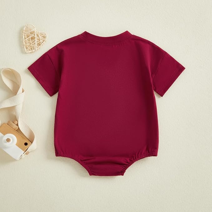 Baby Boy Girl Bubble Romper Infant Plain Oversize T-shirt Bodysuit - Image 3