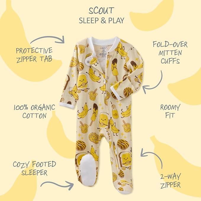 Butterblu Scout Sleep & Play 100% Organic Cotton Footed Zip Front PJs | GOTS - Image 2