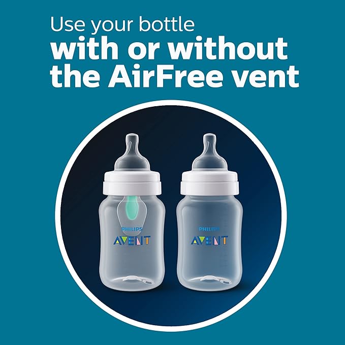 Philips Avent Anti-Colic Baby Bottles, 11oz, with Flow 3 Nipples, 3m+, 4pk, Clear, SCY106/04