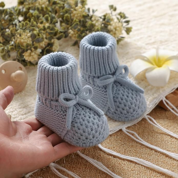 Newborn Shoes Knitted Baby Booties Infant Boys Girls First Walkers | Handmade - Image 2
