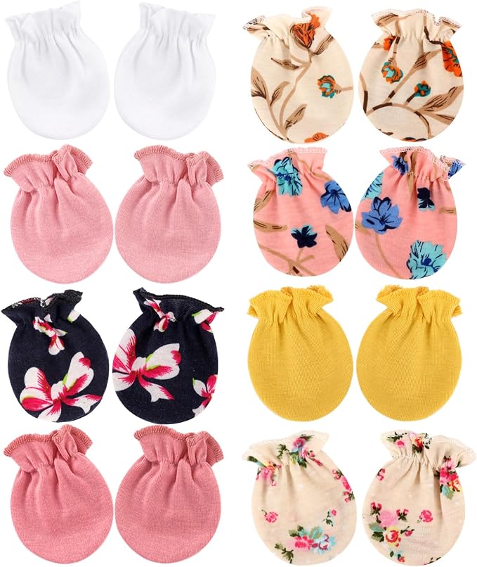 AQOKKA Newborn Baby Mittens No Scratch Cotton Elastic Wrist Gloves Infant by AQOKKA