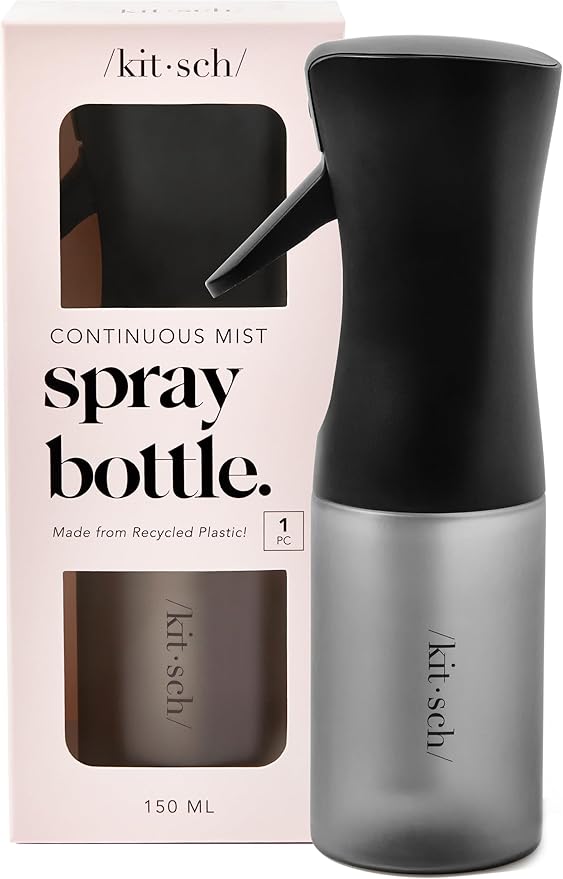 Kitsch Continuous Spray Bottle for Hair – Black, 150ml | Fine Mister Spray by Unknown