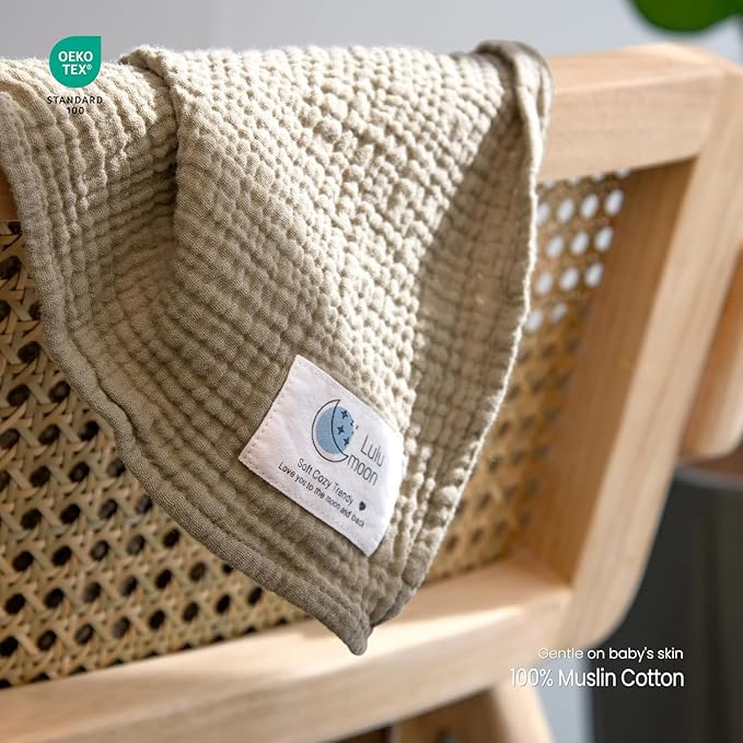 lulumoon Muslin Swaddle Blanket Baby: Cotton Receiving Wrap - Image 5