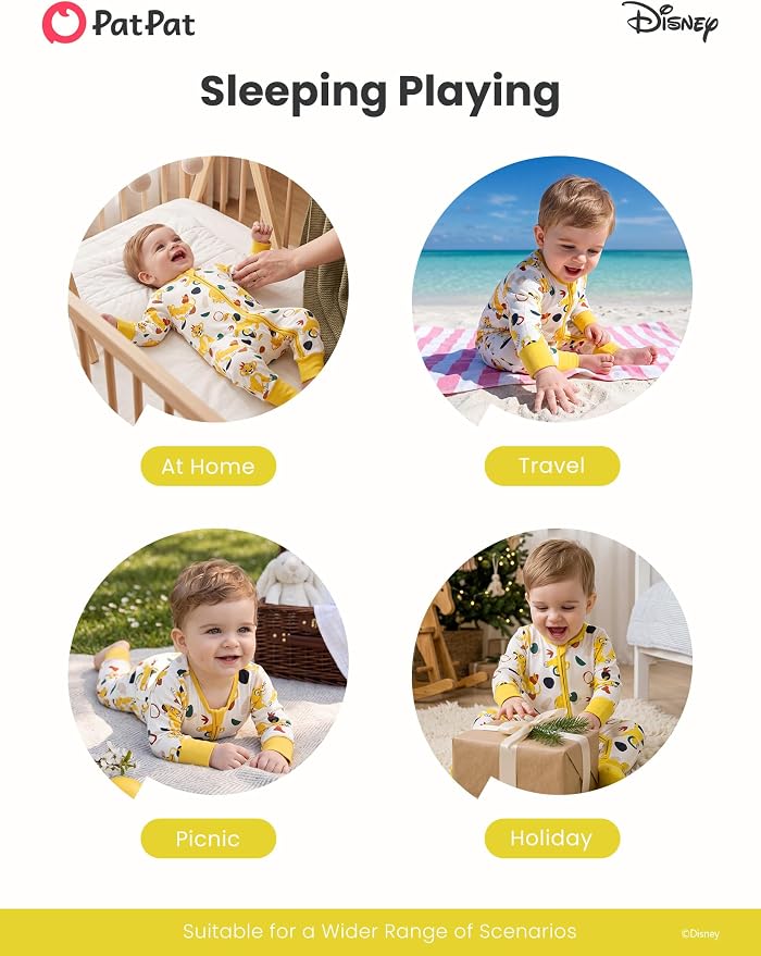 Disney Baby Viscose Made from Bamboo 2-Way Zipper Footie Outfit NB to Inf - Image 7