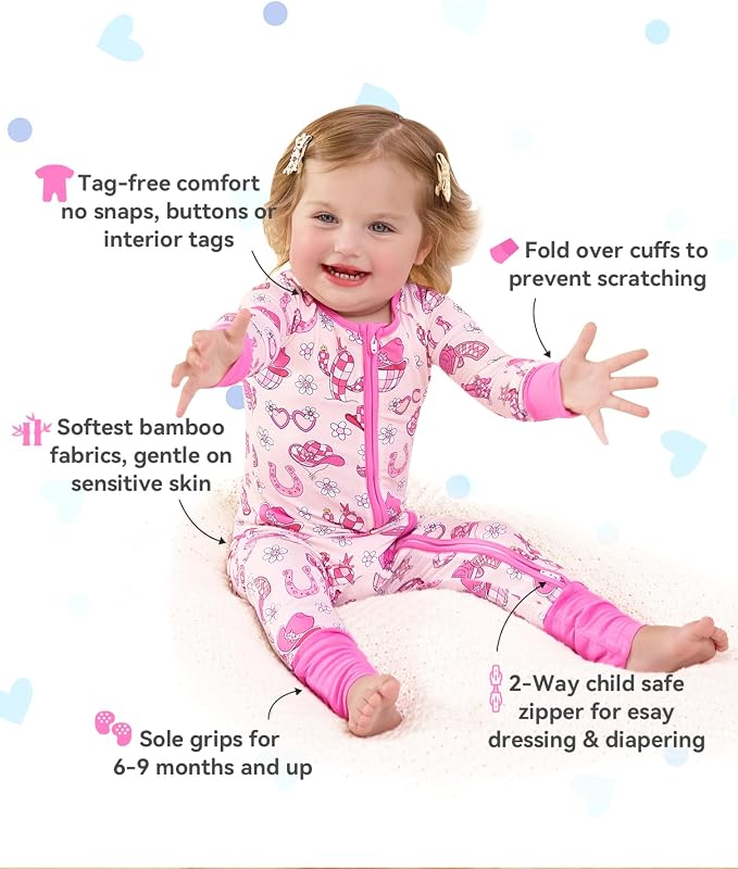 babee Reshinee Viscose Derived from Bamboo Baby Footie Pajamas Convertible - Image 2