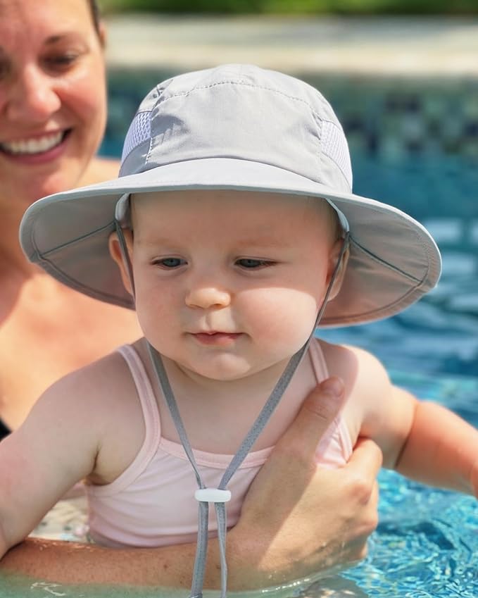 HONGTEYA 2 Pack Baby Sun Hat Infant Toddler Boys Girls Sun Protection Bucket - Image 5