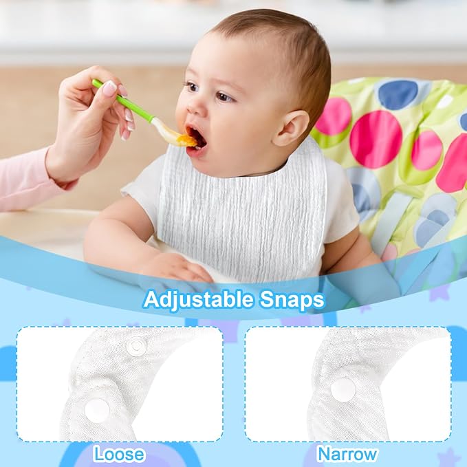 Accmor Muslin Baby Bibs, 6 Pack Soft Cotton Baby Bandana Drool Bibs - Image 4