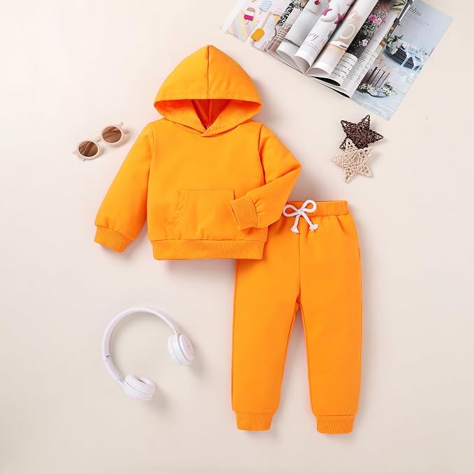 Happy Town Baby Fall Outfits for Girl Boy Long Sleeve Hoodie Top and Long - Image 2