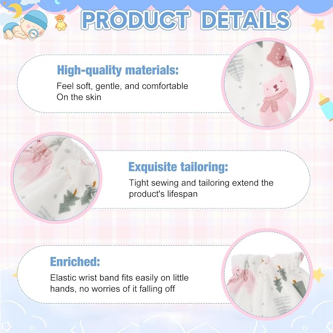 Geyoga 24 Pairs Newborn Baby Mittens No Scratch - Image 3