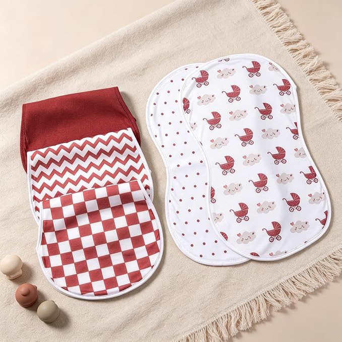 sleepyturtle Pack of 5, Baby Burp Cloths, Soft and Absorbent - Image 2