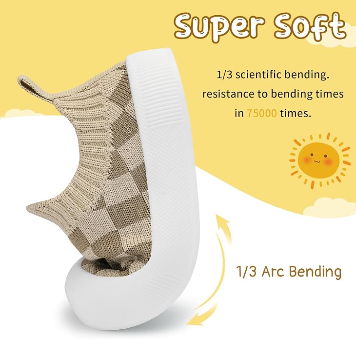 BACSAC Baby Toddler Unisex Infant Shoes Boys Girls Beige Mesh Breathable - Image 2