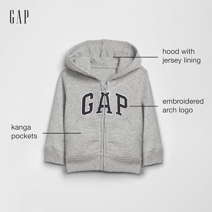 GAP Baby Boys' Playtime Favorites Logo Full Zip Hoodie Hooded Sweatshirt - Image 3
