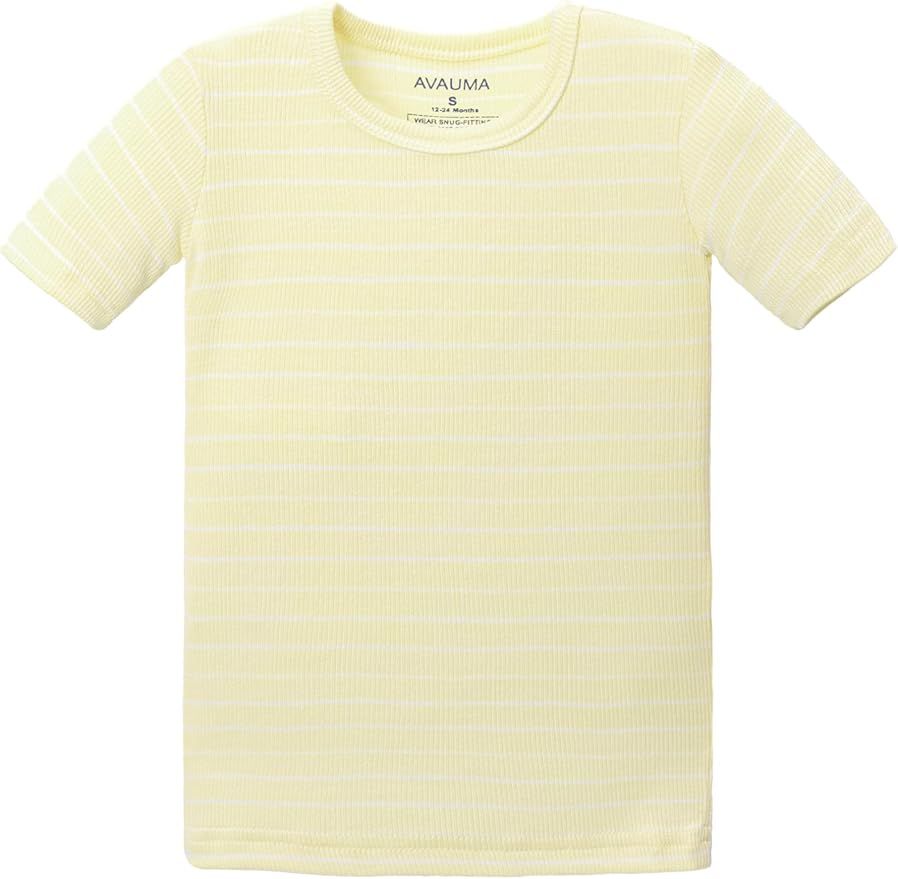 AVAUMA Stripe Pattern Baby Boys Girls Pajama Set Kids Toddler Snug fit Ribbed - Image 4