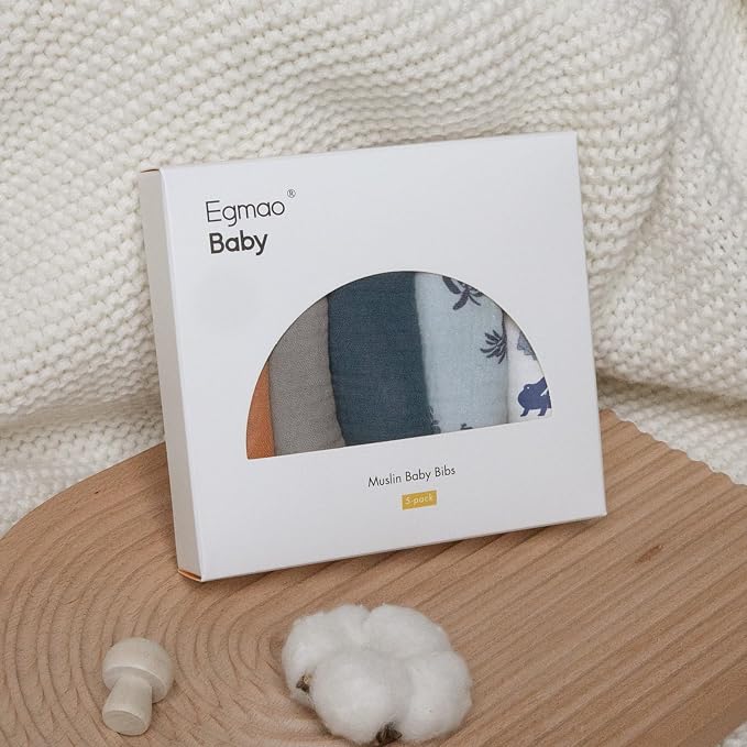 Muslin Baby Bibs for Drooling and Teething, Bibs for Boys Girls | Soft Cotton - Image 5