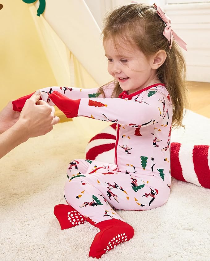 babee Reshinee Viscose Derived from Bamboo Baby Footie Pajamas Convertible - Image 8