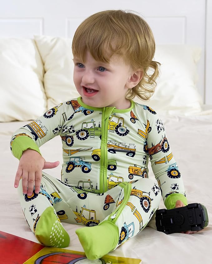 babee Reshinee Bamboo Viscose Baby Footie Pajama, Zipper Sleeper Boys Girls | - Image 4