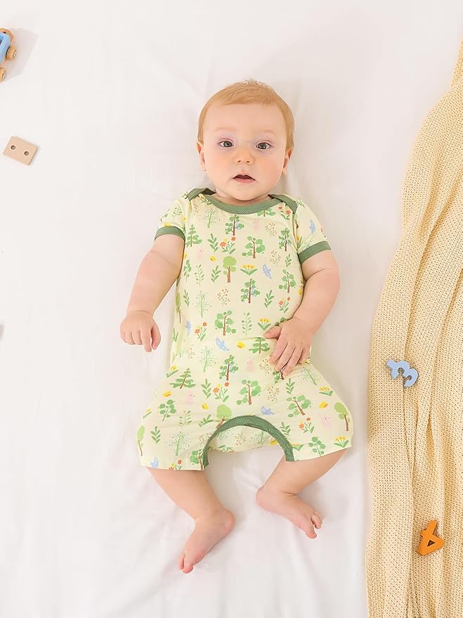 GUISBY Baby Rayon Romper Pajamas, 0-24M | Silky Soft Feel，Snap Closure，Footless - Image 5