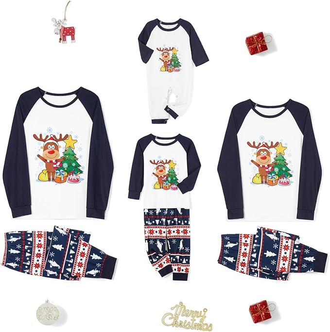 Awoscut Family Christmas Pajamas Matching Pajamas for Family, Xmas PJs Sets Holiday Sleepwear