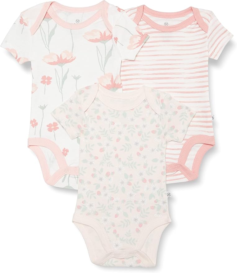 HonestBaby unisex-baby 3-pack Short Sleeve Bodysuits One-piece 100% Organic by HonestBaby