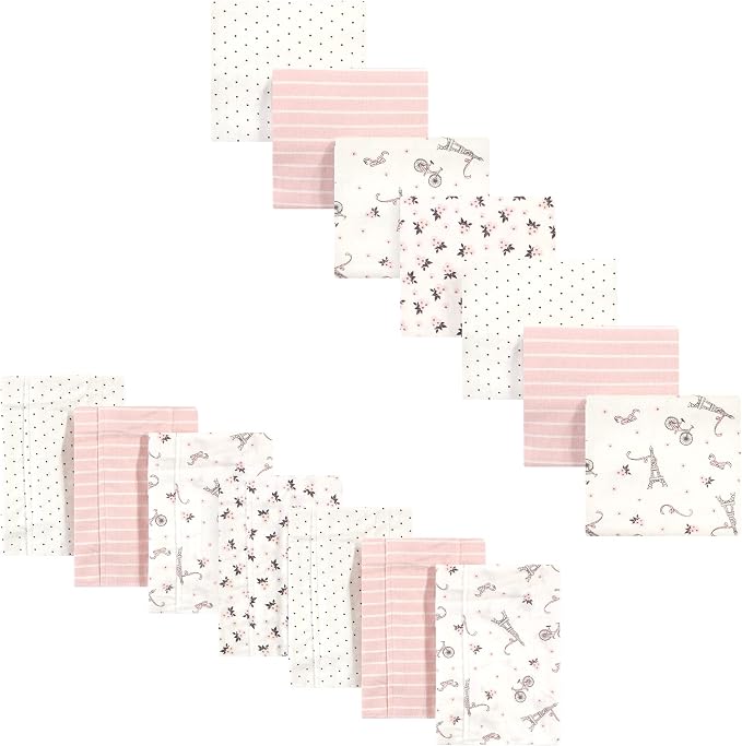 Hudson Baby Unisex Baby Cotton Flannel Burp Cloths and Receiving Blankets by HudsonBaby