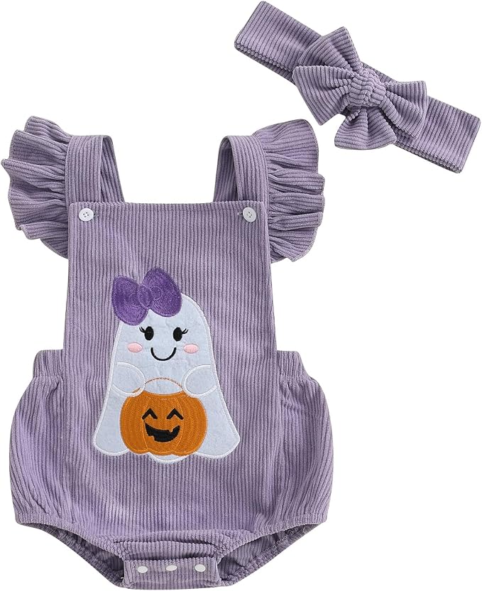 YINGISFITM My First Halloween Baby Girl Outfit Newborn Pumpkin Bubble Romper by YINGISFITM