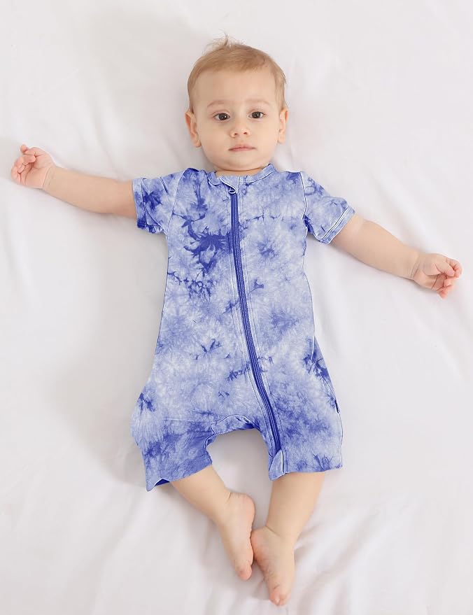 Jimonda Baby Bamboo Viscose Tie Dye Rompers Girl/Boys 3pc Pjs | Premium Soft - Image 5